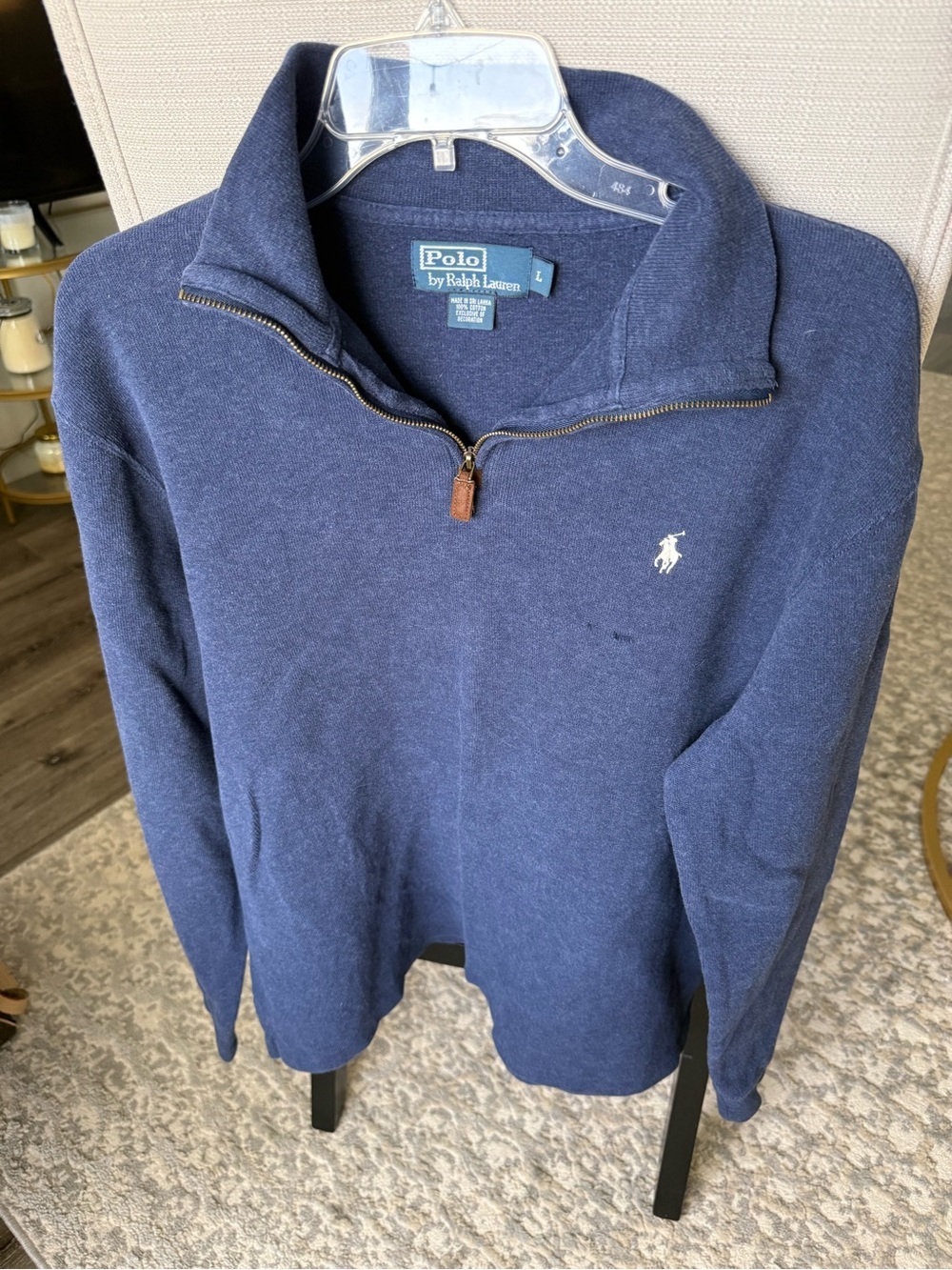 Polo Ralph Lauren Blue Label Quarter Zip Pullover Sweater Large - Picture 2 of 6
